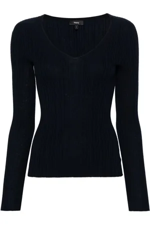 THEORY Top a coste con scollo a V