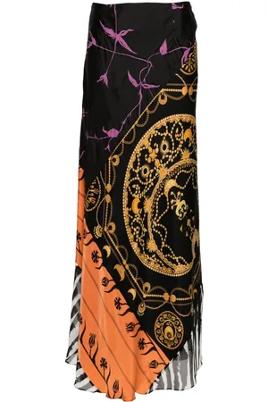 Marine Serre Gonna midi Regenerated Scarves con stampa