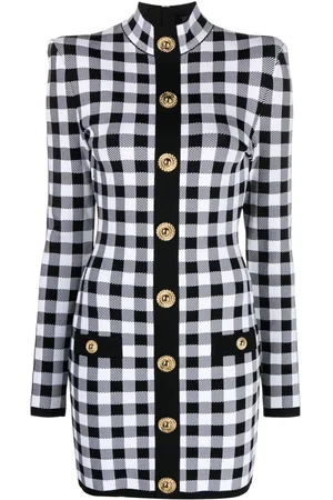 Balmain Abito corto a quadretti
