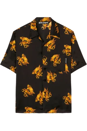 Palm Angels Camicia Burning con stampa monogramma