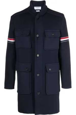 Thom Browne Cappotto con banda RWB
