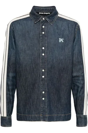 Palm Angels Giacca sportiva denim con monogramma