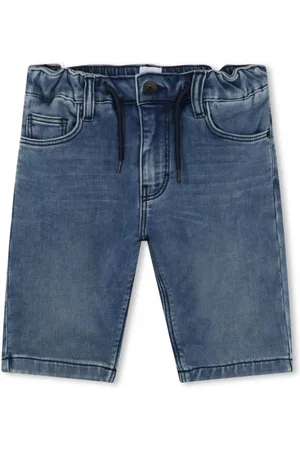 HUGO BOSS Shorts denim con logo goffrato