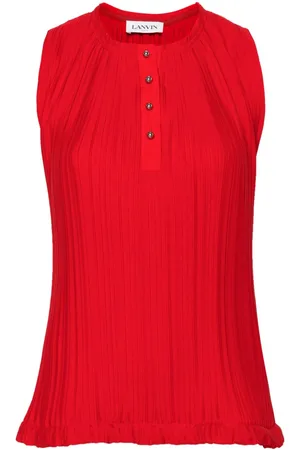 Lanvin Blusa plissettata smanicata