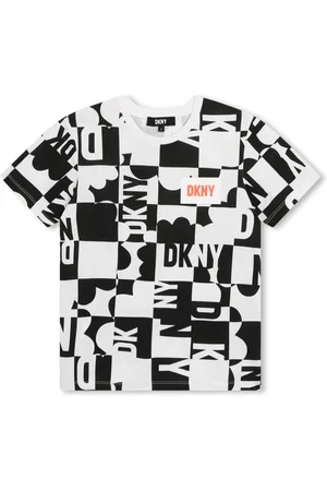 DKNY T-shirt a quadri con stampa