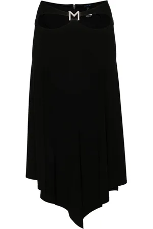 MUGLER Gonna midi con placca logo