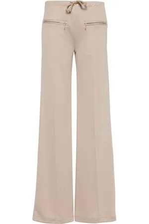Courrèges Pantaloni a coste con applicazione