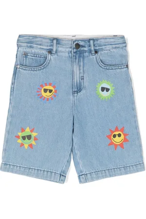 Stella McCartney Shorts denim con stampa
