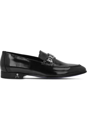 Philipp Plein Mocassini in pelle Gothic con placca logo
