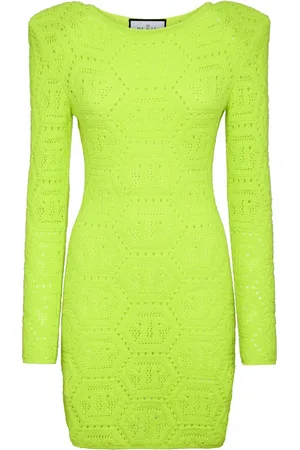 Philipp Plein Abito corto con monogramma a intarsio