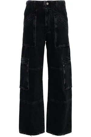 AMIRI Pantaloni crop con effetto schiarito