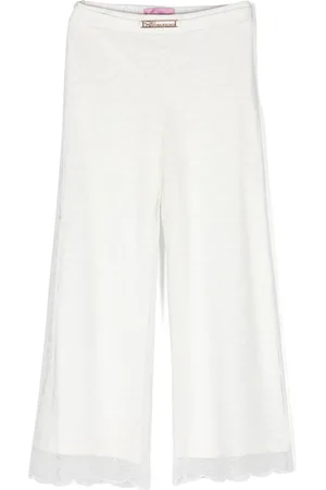 MISS BLUMARINE Pantaloni dritti in pizzo a fiori