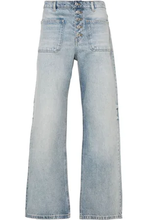 Courrèges Jeans dritti con ricamo