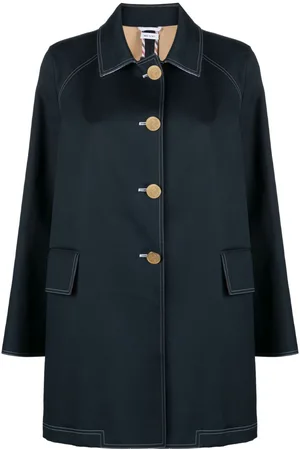 Thom Browne Cappotto crop con righe RWB