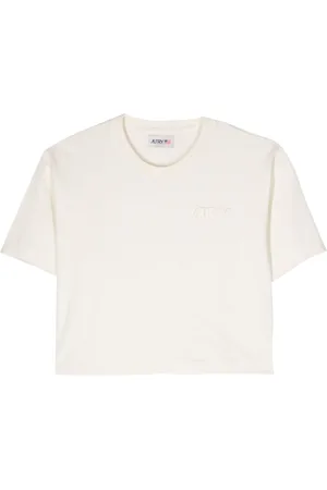Autry T-shirt crop con applicazione
