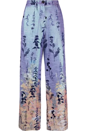 FORTE FORTE Pantaloni a palazzo con motivo jacquard