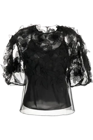 Carolina Herrera Blusa con applicazioni a fiori