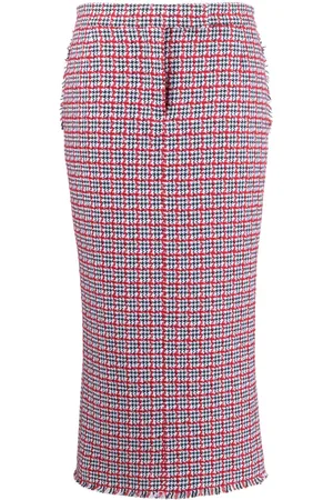 Thom Browne Gonna midi in tweed a quadri