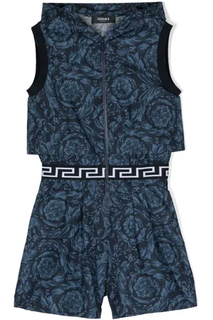 VERSACE Tuta corta con stampa barocca