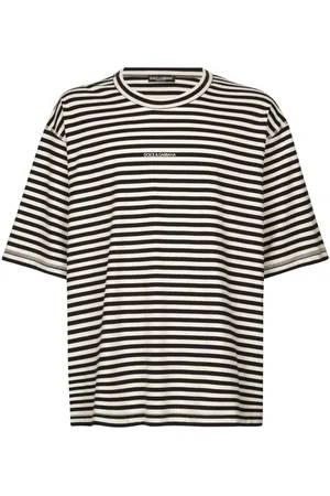 Dolce & Gabbana T-shirt a righe con ricamo
