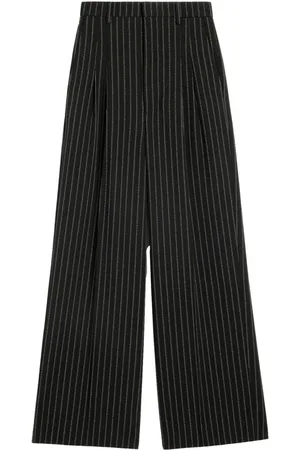 Ami Pantaloni gessati a gamba ampia