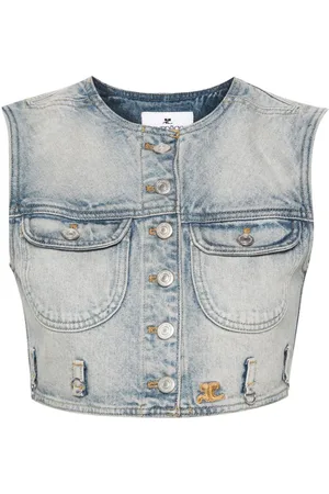 Courrèges Top Multiflex corto denim