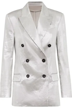 Brunello Cucinelli Blazer doppiopetto metallizzato