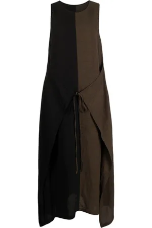 UMA WANG Abito midi smanicato con design color-block