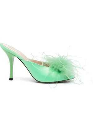 Pinko Mules con dettaglio di piume