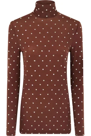 Paco rabanne Top a collo alto con cristalli