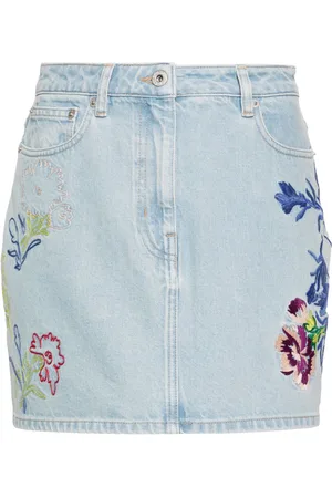 Kenzo Minigonna denim con ricamo