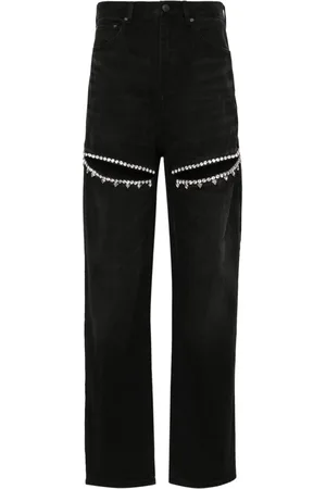AREA Pantaloni Crystal Slit affusolati