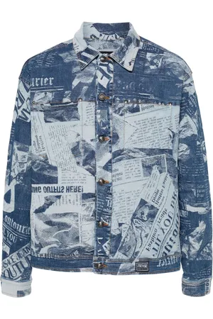 VERSACE Giacca denim con stampa
