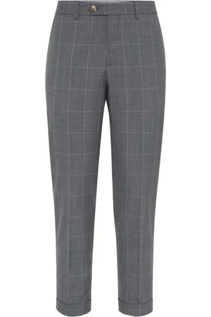 Brunello Cucinelli Pantaloni a quadri crop