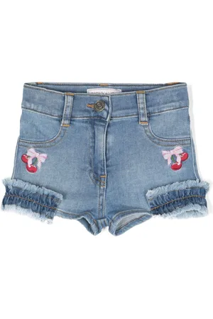 MONNALISA Shorts denim con ricamo