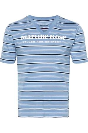 MARTINE ROSE T-shirt a righe con stampa