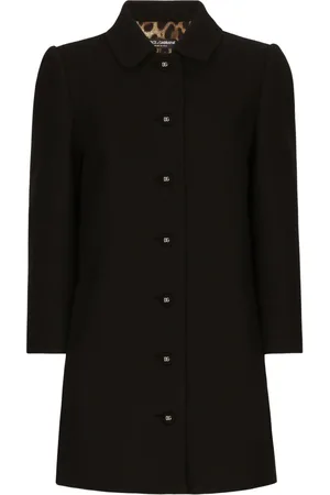 Dolce & Gabbana Cappotto monopetto con logo goffrato