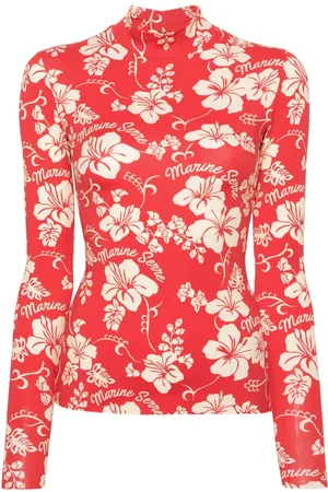 Marine Serre T-shirt a collo alto
