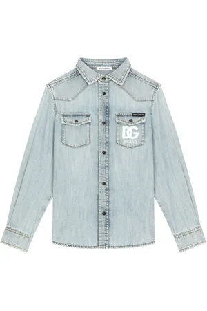 Dolce & Gabbana Camicia denim con logo DG
