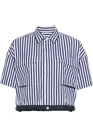 SACAI Blusa crop a righe
