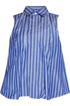 SACAI Camicia smanicata a righe