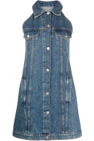 Moschino Abito corto denim con applicazione