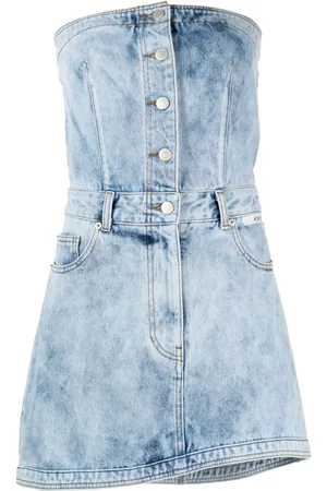 KIMHEKIM Abito corto denim con lavaggio acido