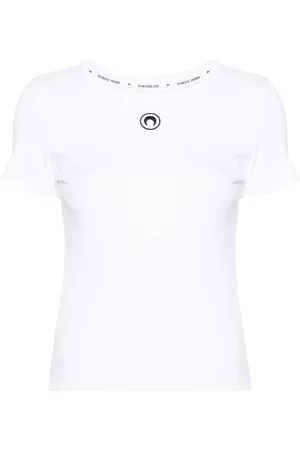 Marine Serre T-shirt con ricamo Crescent