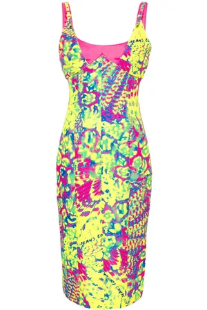 VERSACE Abito midi animalier