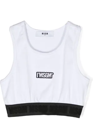 Msgm Top crop con applicazione