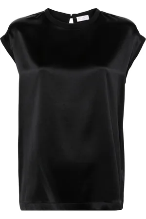 Brunello Cucinelli Blusa con rifinitura di perline