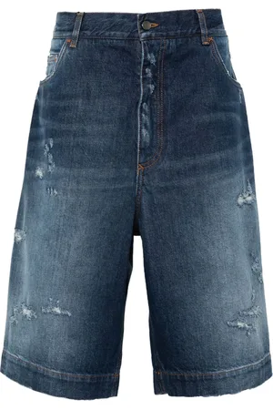 Dolce & Gabbana Bermuda denim con placca logo