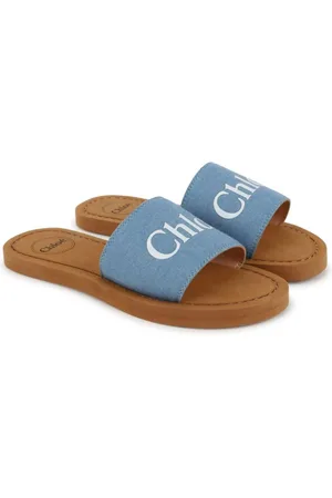 Chloé Sandali slides Aqua con stampa