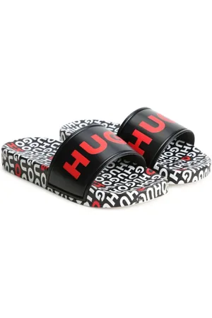 HUGO BOSS Sandali slides Aqua con stampa